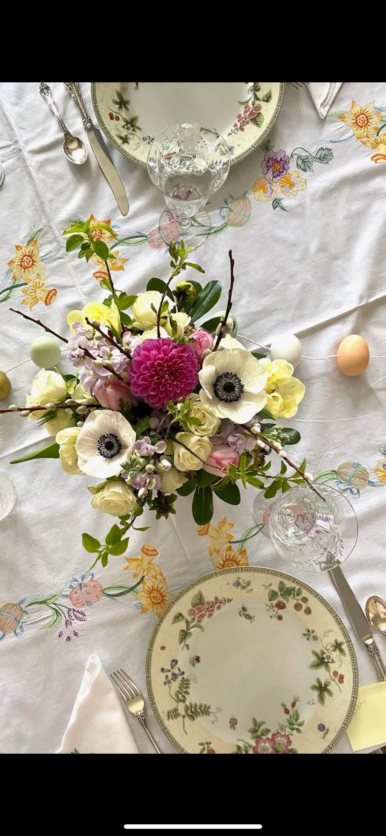 Artful floral arrangement